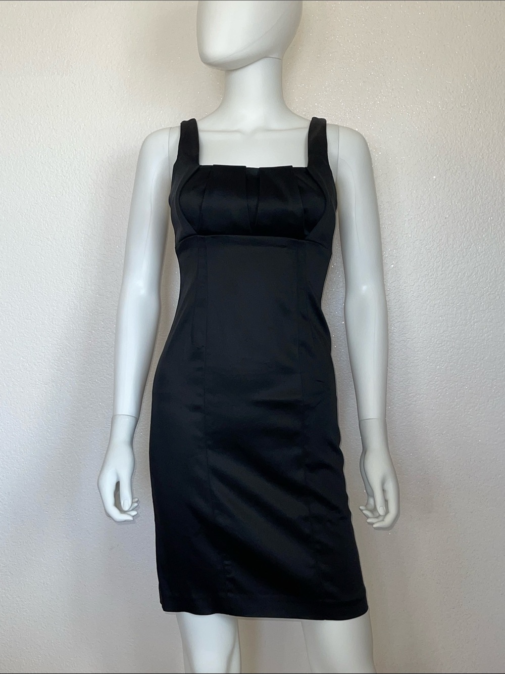 Calvin Klein Black Square-Neck Sheath Mini Dress